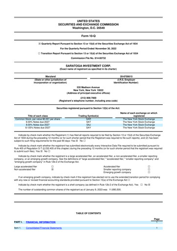 Thumbnail Saratoga Investment 10-Q Quarterly Report FY2023 