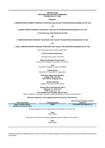 Thumbnail Golden Sun Education Group 20-F Annual Report 2022