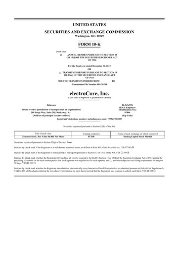 Thumbnail electroCore 10-K Annual Report 2022