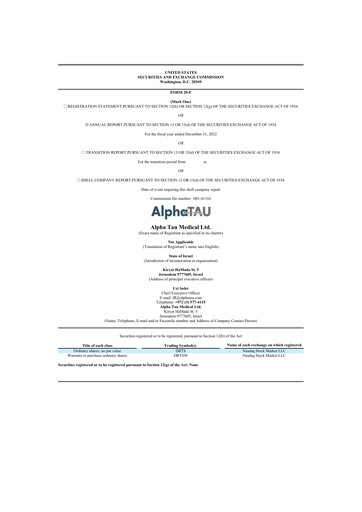 Thumbnail Alpha Tau Medical 20-F Annual Report 2022