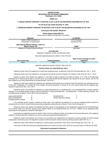 Thumbnail Palmer Square Capital BDC 10-K Annual Report 2022