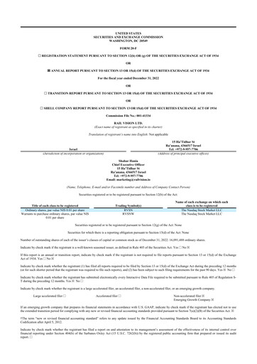 Thumbnail Rail Vision 20-F Annual Report 2022