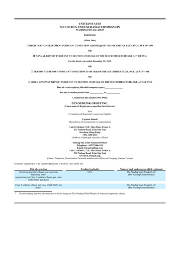 Thumbnail uCloudlink Group 20-F Annual Report 2022