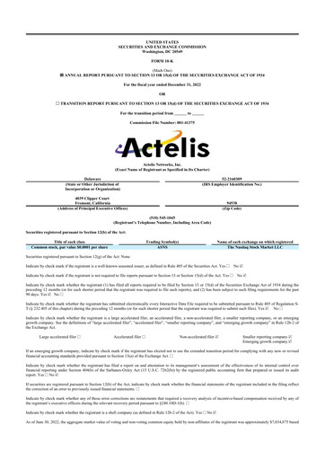 Thumbnail Actelis Networks 10-K Annual Report 2022