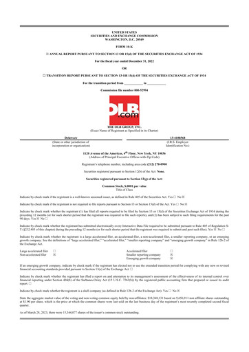 Thumbnail OLB Group 10-K Annual Report 2022