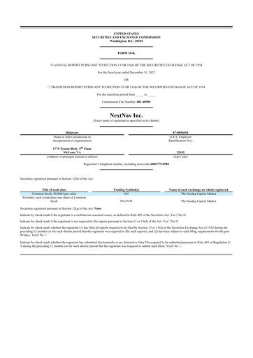 Thumbnail NextNav 10-K Annual Report 2022