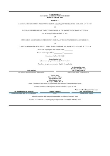 Thumbnail Beamr Imaging 20-F Annual Report 2022