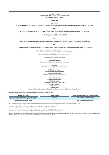 Vorschaubild MDxHealth 20-F Jahresbericht 2022