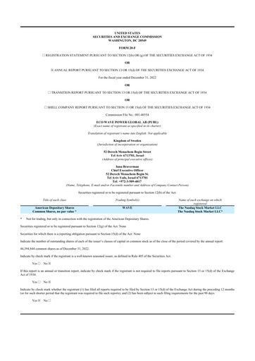 Thumbnail Eco Wave Power Global 20-F Annual Report 2022