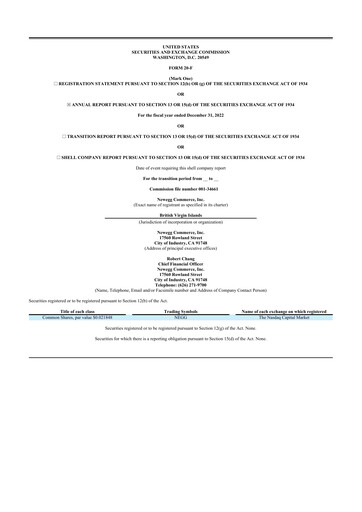 Thumbnail Newegg 20-F Annual Report 2022