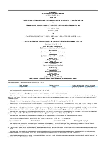 Thumbnail Gorilla Technology 20-F Annual Report 