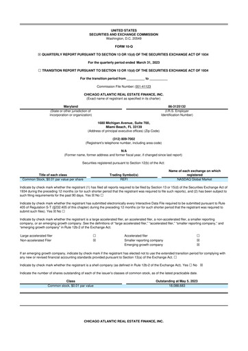 Thumbnail Chicago Atlantic Real Estate Finance 10-Q Quarterly Report FY 