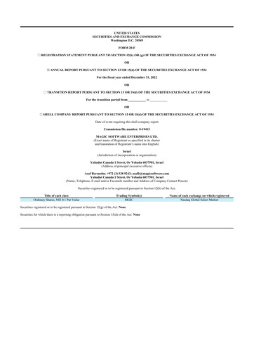 Thumbnail Magic Software 20-F Annual Report 2022