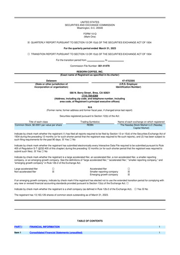 Thumbnail Reborn Coffee 10-Q Quarterly Report FY2023 