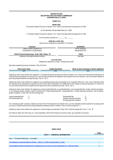 Miniature Zion Oil & Gas 10-Q Rapport trimestriel 2023 