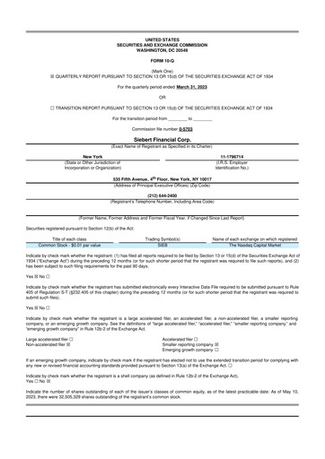 Vorschaubild Siebert Financial 10-Q Quartalsbericht 2023 