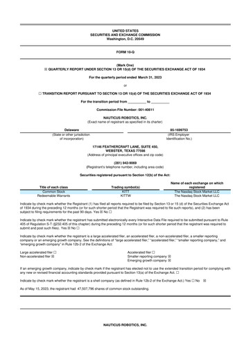 Thumbnail Nauticus Robotics 10-Q Quarterly Report FY2023 