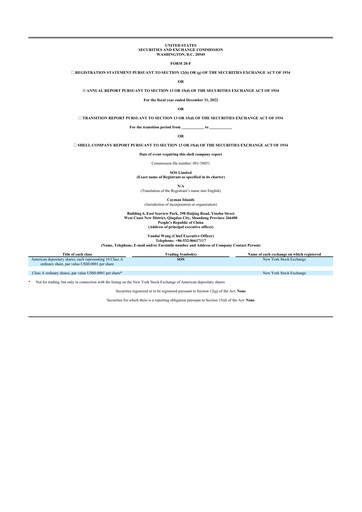 Thumbnail SOS Limited 20-F Annual Report 2022