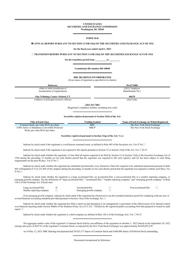 Thumbnail RBC Bearings 10-K Annual Report 2023