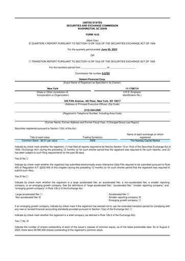 Vorschaubild Siebert Financial 10-Q Quartalsbericht 2023 