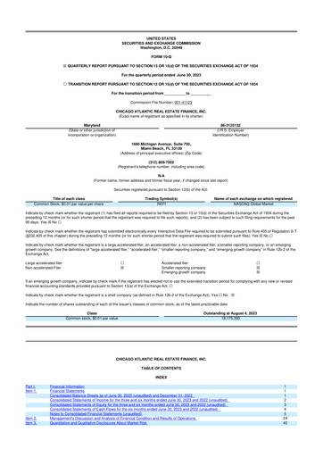 Thumbnail Chicago Atlantic Real Estate Finance 10-Q Quarterly Report FY 