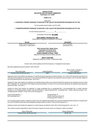 Thumbnail CBAK Energy Technology 10-Q Quarterly Report FY2023 
