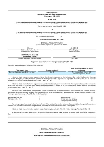 Thumbnail Cadrenal Therapeutics 10-Q Quarterly Report FY2023 
