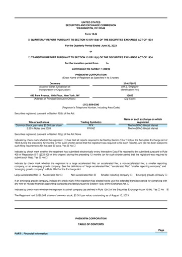 Thumbnail PhenixFIN 10-Q Quarterly Report FY2023 