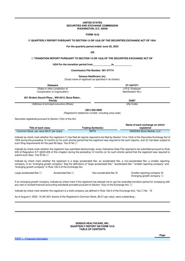 Thumbnail Sensus Healthcare 10-Q Quarterly Report FY2023 