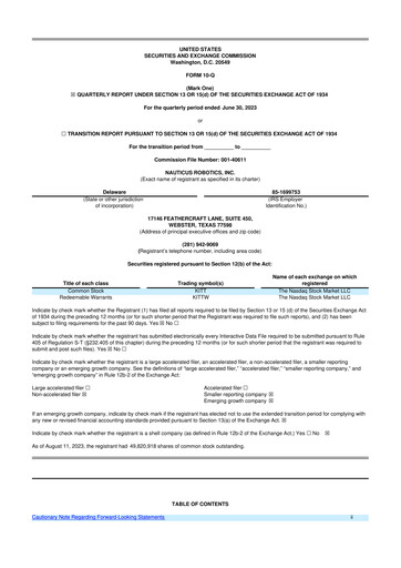 Thumbnail Nauticus Robotics 10-Q Quarterly Report FY2023 