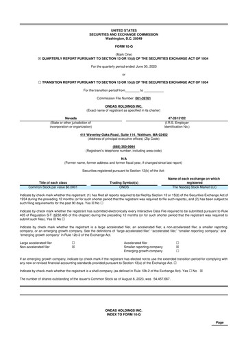 Thumbnail Ondas Holdings 10-Q Quarterly Report FY2023 