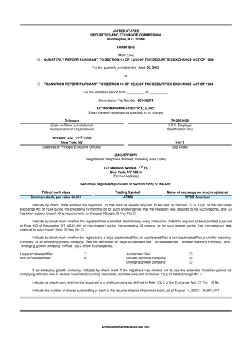 Thumbnail Actinium Pharmaceuticals 10-Q Quarterly Report FY2023 