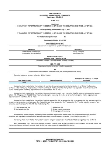 Thumbnail Maison Solutions 10-Q Quarterly Report FY2024 