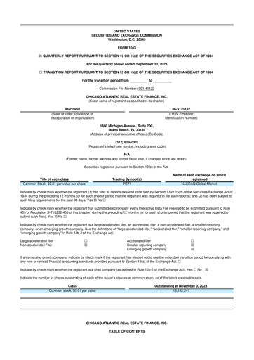 Thumbnail Chicago Atlantic Real Estate Finance 10-Q Quarterly Report FY 
