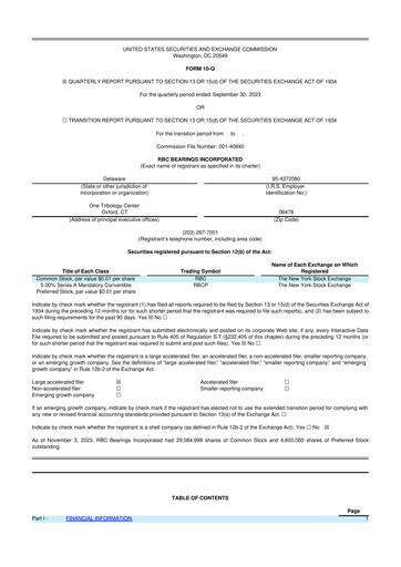 Thumbnail RBC Bearings 10-Q Quarterly Report FY2023 