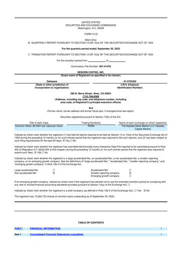 Thumbnail Reborn Coffee 10-Q Quarterly Report FY2023 