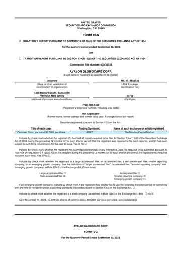 Vorschaubild Avalon GloboCare 10-Q Quartalsbericht 2023 