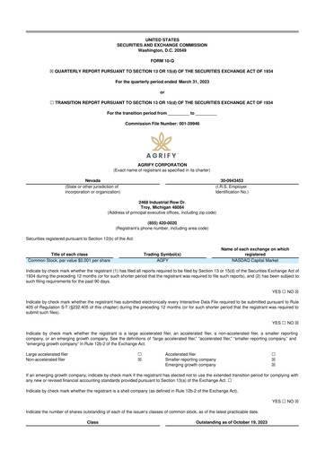 Miniature Agrify 10-Q Rapport trimestriel 2023 