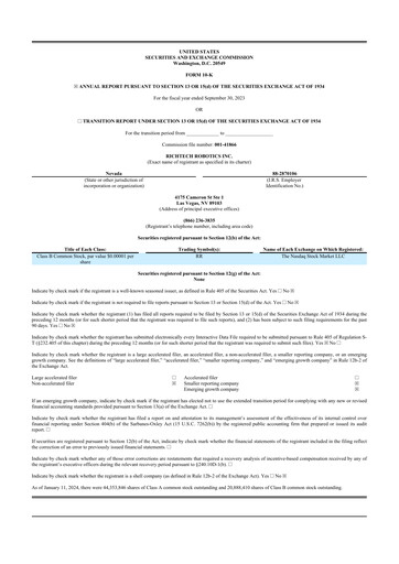 Miniature Richtech Robotics 10-K Rapport annuel 2023