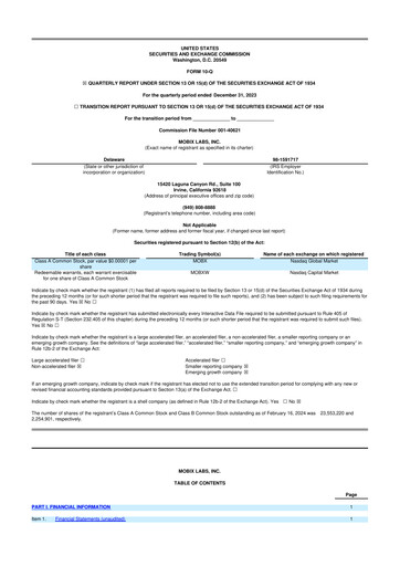 Miniature Mobix Labs 10-Q Rapport trimestriel 2024 