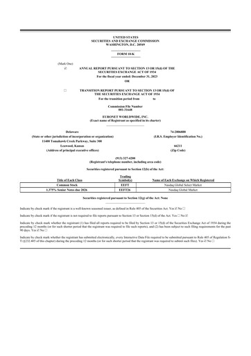 Thumbnail Euronet Worldwide
 10-K Annual Report 2023