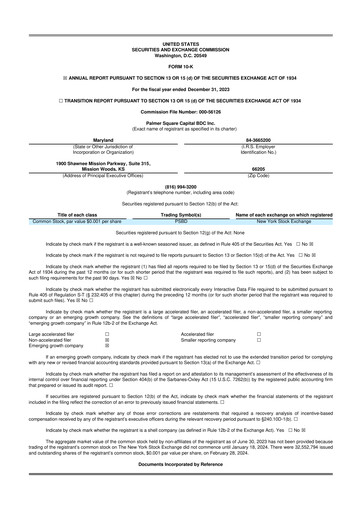 Thumbnail Palmer Square Capital BDC 10-K Annual Report 2023