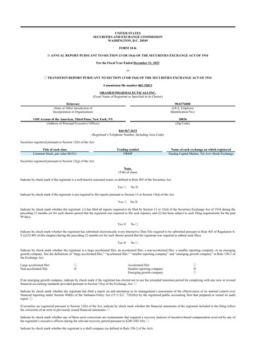 Vorschaubild Oramed Pharmaceuticals 10-K Jahresbericht 2023