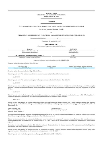 Thumbnail CorMedix 10-K Annual Report 2023