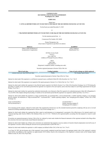 Vorschaubild Protara Therapeutics 10-K Jahresbericht 2023