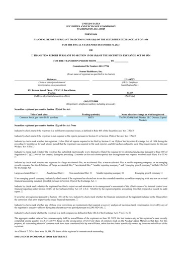 Thumbnail Sensus Healthcare 10-K Annual Report 2023