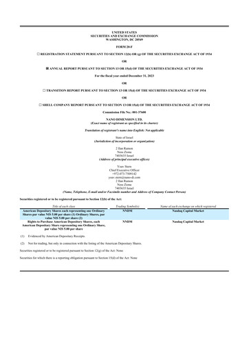 Thumbnail Nano Dimension
 20-F Annual Report 2023