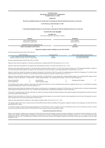 Vorschaubild Rumble 10-K Jahresbericht 2023
