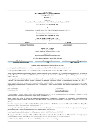 Thumbnail Actinium Pharmaceuticals 10-K Annual Report 2023