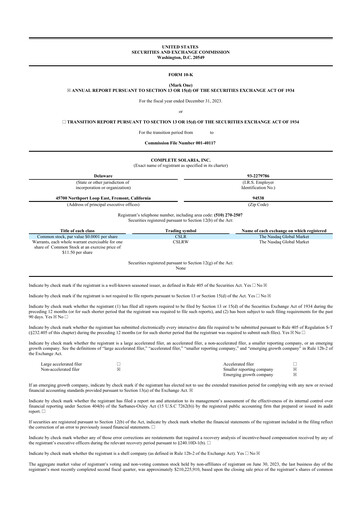 Thumbnail SunPower
 10-K Annual Report 2023